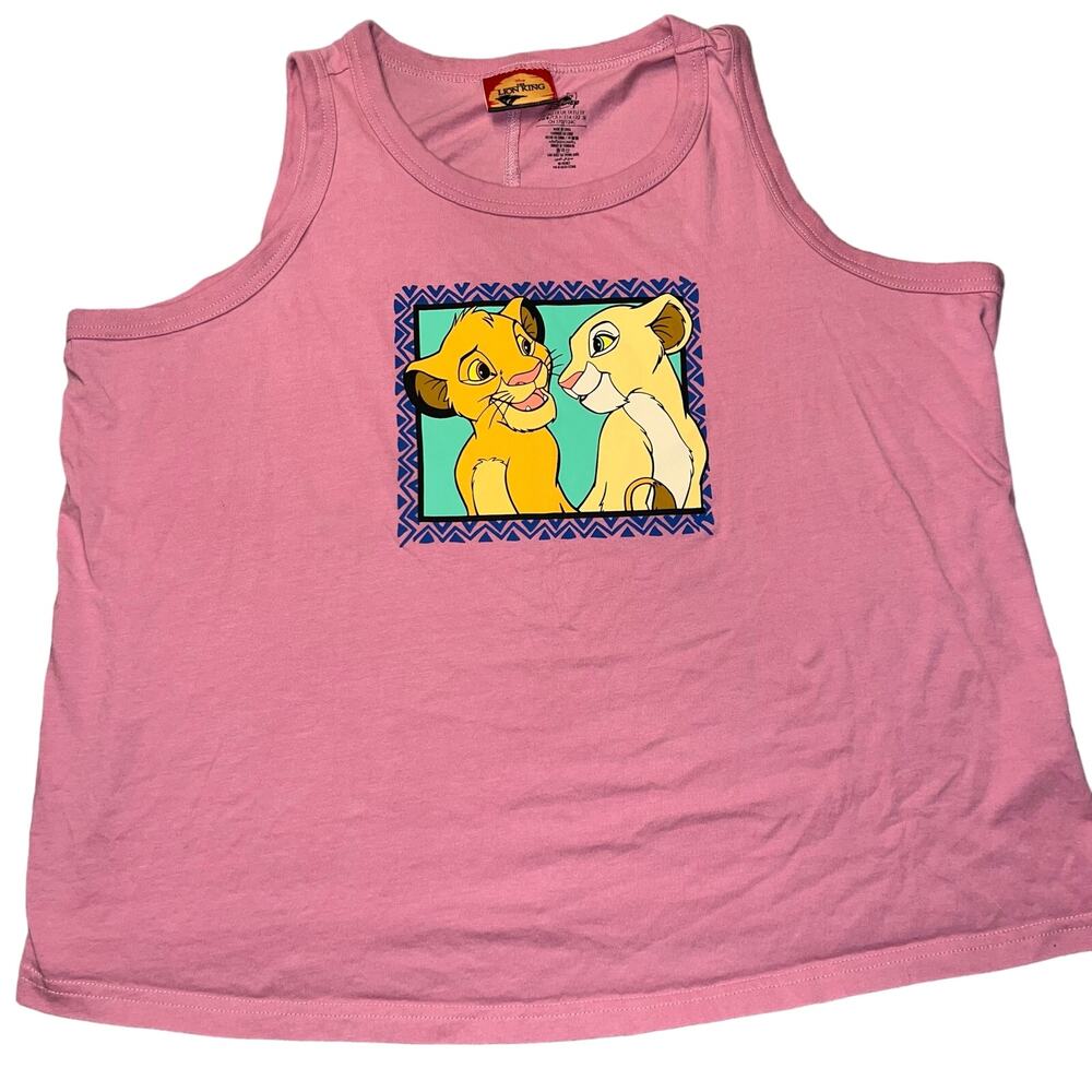 Disney's The Lion King women's pink sleeveless tank top Simba Nala size 1X